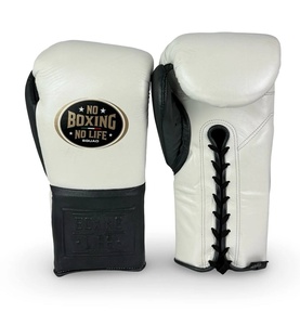 Gants de boxe en cuir véritable de vachette de haute qualité, design « No Boxing No Life », pour le sparring, prix de gros RTS, référence AS-BG-5034 - Product Image 1