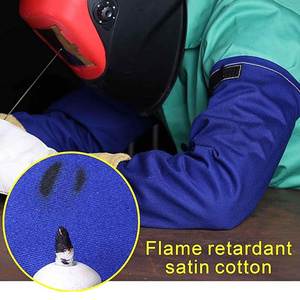 JNM Safety Mangas de Soldadura Resistentes al Calor Azul Rey, Tela de Algodón FR Perforada para Protección de Muñeca a Antebrazo - Product Image 5