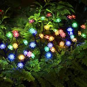 IP65 Waterproof Warm White Valentine Garden Outdoor Decorative Flower Lotus <b>LED</b> <b>Lights</b> with Flashing Modes Solar Powered - Product Image 1