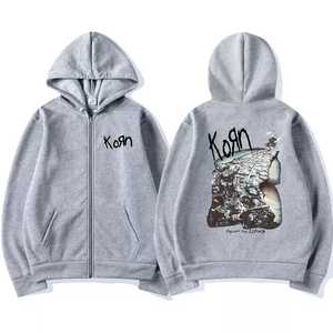 Korn Men's Black Hooded Pullover Sweatshirt Regular Fit Cotton French Terry Casual Streetwear Eco-Friendly 300g Winter Wear - Product Image 4