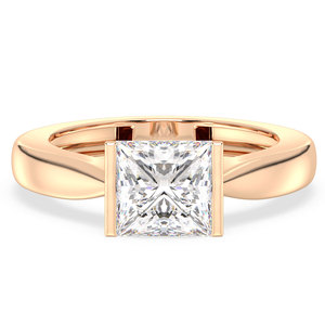 REYES High Quality Yellow Gold Princess Cut Moissanite <b>Solitaire</b> <b>Ring</b> Wholesale 925 Sterling <b>Silver</b> Unisex Fine Jewelry - Product Image 1