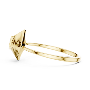 Anillo Minimalista de Oro Amarillo Sólido de 14k con Diamantes Cultivados en Laboratorio de Corte Redondo, Motivo Geométrico, Regalo Clásico de Boda - Product Image 2