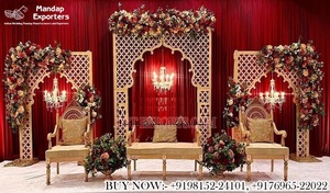 Décoration de scène sur le thème de la mosquée, panneau découpé au laser style Mehrab, écrans métalliques décoratifs découpés au laser personnalisables, cadres style Mehraab en promotion - Product Image 3