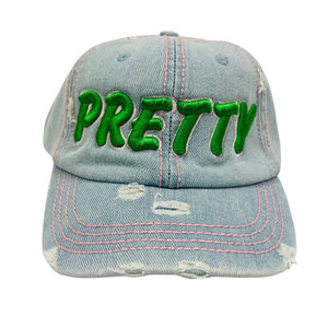 PRETTY GIRL <b>Light</b> Denim <b>Hat</b> Custom Embroidered Women Girls Baseball Cap Adjustable Washed Denim Sun <b>Hat</b> Casual Streetwear - Product Image 1