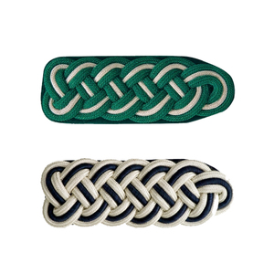 Epaulettes de Color Verde Real con Cordón y Hilos Dorados/Plateados, Pliegues de Hombro Negros - Product Image 2