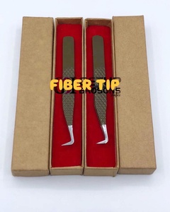 GETUP BROSONS IMPEX Nouvelle pince à épiler professionnelle de haute qualité pour cils, avec revêtement en poudre marron, pointe diamantée argentée à 90 degrés et volume de poignée optimisé - Product Image 2