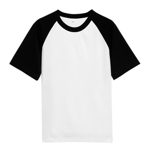 T-shirt décontracté à manches raglan 100 % coton pour homme, col rond, manches courtes, motif uni - Product Image 2