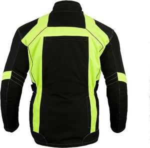 Chaqueta de Motocicleta para Hombre, Verde de Alta Visibilidad, Transpirable, 100% Poliéster, Manga Larga, Resistente al Viento, Diseño con Bloques de Color, para Todas las Estaciones - Product Image 4