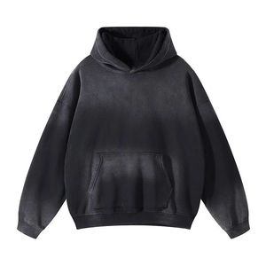 Sudadera con Capucha de Felpa Gruesa con Lavado Ácido, Corte Regular, 100% Algodón, Casual, Ecológica, Transpirable, con Bolsillo, para Invierno y Estilo Urbano - Product Image 2