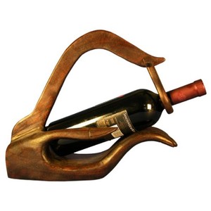 Porte-vin en bois de teck tourné à la main - Artisanat artisanal |   Vente en gros - Product Image 1