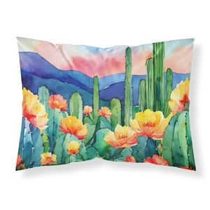 Arizona Saguaro Cactus Blossom Aquarelle Standard Taie d'oreiller Léger Super Doux Facile d'entretien Décoratif Oeuvre Coussin Cas - Product Image 1