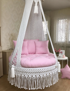 Extra Large Macrame Hanging Chair Cotton Rope <b>Hammock</b> Swing Seat - Product Image 1