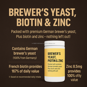 อาหารเสริมบำรุงผิวเพื่อความงามสำหรับผมเม็ดยีสต์พร้อมไบโอตินสังกะสีบีวิตามินนับ90 - Product Image 2