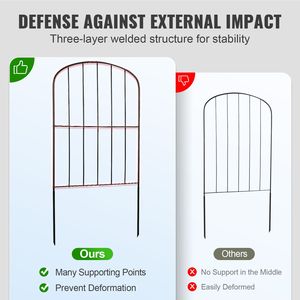 24in High X 11ft Long Garden <b>Fence</b> Animal Barrier Underground Decorative 2 Inch <b>Spike</b> Spacing 2 Inch <b>Metal</b> Fencing Trellis Gates - Product Image 3