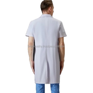 Batas de laboratorio de manga corta personalizables Unisex, uniformes médicos de calidad, ropa de abrigo de Hospital tejida con logotipo personalizado para hombres y médicos - Product Image 4