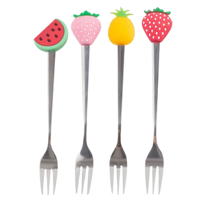 Ensemble de six fourchettes en acier inoxydable, manche argenté, couverts pour hôtels et restaurants, fourchettes à manche métallique - Product Image 4