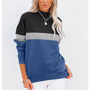 Women's Casual Long Sleeve Sports Hoodie Spandex Other Collar Sweatshirt Lined Autumn Color Matching <b>Tops</b> <b>Mock</b> <b>Neck</b> Turtle <b>Neck</b> - Product Image 2