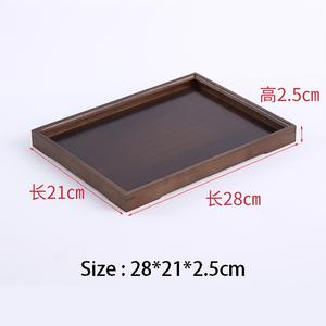 Plateaux de service en bois d'acacia écologiques - Ensemble de 5 plateaux rectangulaires pour dîner et thé pour un usage régulier - Product Image 5