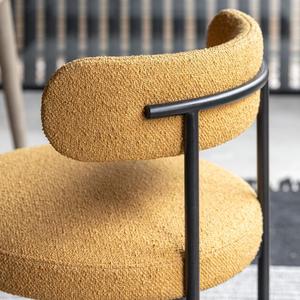 Chaise de salle à manger moderne en velours rembourrée avec structure métallique et dossier bas pour salle à manger, cave à vin, villa, hôtel, appartement - Product Image 2