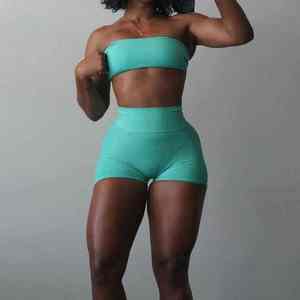 Leggings et shorts de yoga pour femmes à taille haute élastique, extensibles dans quatre directions, séchage rapide, sans coutures, grandes tailles, pour le fitness et la gym - Product Image 5