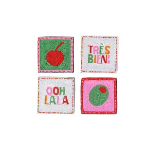Stylish Seed Beads Decorative Coaster For Dining Table Use Beautiful Beaded Embroidery Coaster For Home Table Setting - Product Image 5