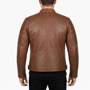 Nouvelle arrivée, tendance de la mode, veste de moto coupe-vent, grande taille, cuir véritable résistant, poignets ajustables, taille ajustable pour un usage quotidien - Product Image 4