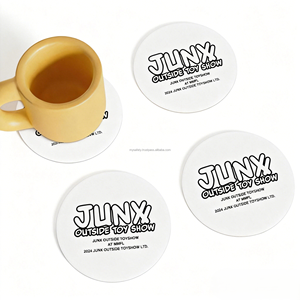 1 Sublimation Printed Classic Eco-Friendly Rectangle <b>Ceramic</b> Car <b>Coaster</b> Cork Holder Custom Printing Branded Design - Product Image 5