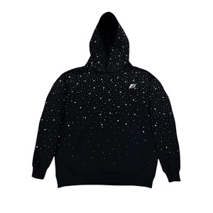 เสื้อฮู้ดซิปผู้ชายประดับเพชรระยิบระยับ สไตล์สตรีทแวร์ ฮู้ดซิปโอเวอร์ไซส์ แฟชั่นเสื้อสเวตเชิ้ต โรงงานผู้ผลิต OEM - Product Image 3