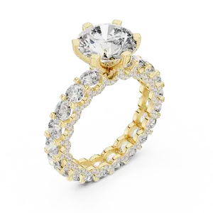 Anillo de Compromiso con Diamante Cultivado en Laboratorio de 2 Quilates, Oro Sólido de 18K, 2.98 CTW, Anillo de Eternidad con Acentos, Anillo de Lujo - Product Image 2