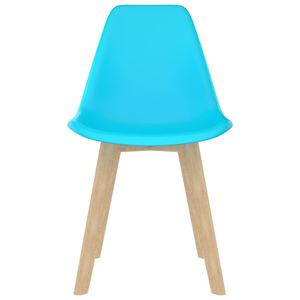 Set di 2 Sedie da Pranzo in Polipropilene Blu con Legno di Faggio, Sedute Comode e Eleganti di Medie Dimensioni - Product Image 3