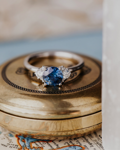 AADIHI JEWELS 1.70 CT Luxury <b>Blue</b> Brilliant Cut Mossonite Engagement Anniversary Cluster <b>Ring</b> Rhodium Plated Gold for Women - Product Image 5