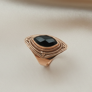 <b>Top</b> Quality Black Onyx Ring 925 Sterling Silver <b>Rose</b> Gold Yellow Gold Plated Vintage Statement Handmade Designer Jewellers Mens - Product Image 3