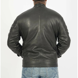 Black <b>Leather</b> <b>Jackets</b> <b>Men</b> Slim Fit High Street Stand Warm PU Fabric Casual Outerwear Winter Fashion Wholesale Clothing Offer - Product Image 2
