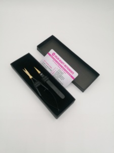 Pinzas para Cejas con Recubrimiento de Color, Acero Inoxidable, Logotipo Personalizado, Punta Puntiaguda, con Tijeras para Cejas en Caja de Cartón - Product Image 5