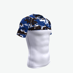เสื้อคอมเพรสชั่นลายพรางสำหรับผู้ชายแบบกำหนดเอง OEM แบรนด์ส่วนตัว แขนสั้น พิมพ์ลายดิจิทัล ชุดออกกำลังกาย ชุดกีฬา ผู้ผลิต - Product Image 6