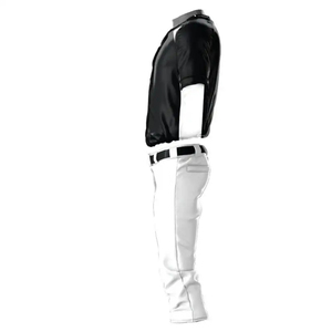 Camiseta de Béisbol Blanca y Negra con Pantalones Blancos, Transpirable, Estilo Deportivo Sólido para Entrenamiento - Product Image 5