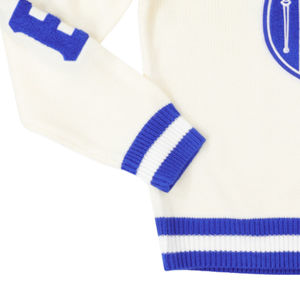 Pull en laine ivoire à col en V Zeta Phi Beta, broderie de lettres grecques ZPB, bordure côtelée, vêtements en tricot de qualité supérieure pour femmes - Product Image 4