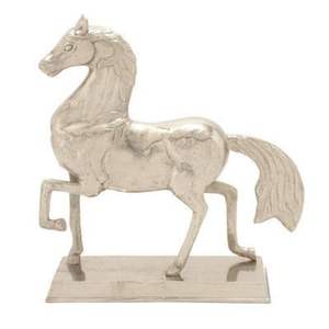Estatua de caballo de aluminio fundido de primera calidad, elegante figura equina metálica, pieza central decorativa para interiores de hogares sofisticados. - Product Image 2