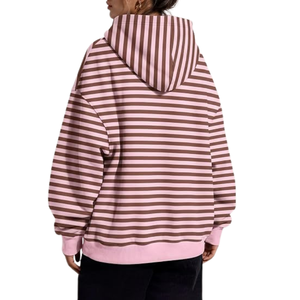 Sudadera con Capucha para Mujer, Personalizada, Estampada a Rayas, Antiarrugas, de Poliéster/Algodón, Informal, de Manga Larga, Fabricante OEM - Product Image 3