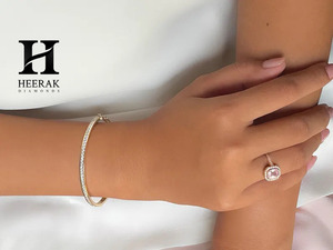 Luxury 18K <b>Gold</b> Plated Moissanite <b>Bangle</b> for Women Channel <b>Set</b> Diamond Bracelet Stackable Slim Eternity <b>Bangle</b> - Product Image 2