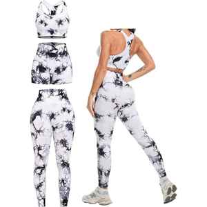 Wholesale Custom High Quality Womens Yoga Set Sublimation Printed Tummy Control Leggings & Fitness Bra - Product Image 3