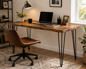Pieds de table en acier inoxydable robustes, 3 barres, pour meubles DIY, capacité de charge 880 lbs, pièces de mobilier modernes pour tables à manger et bureaux EDPTBL021 - Product Image 1