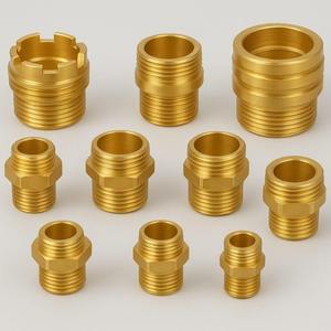 อะแดปเตอร์ข้อต่อทองเหลืองแบบหกเหลี่ยมกลึงด้วยเครื่อง CNC แบบล็อคตัวเอง เกลียวขวา มาตรฐาน ISO สำหรับติดตั้งแก๊ส ท่อ PPR CPVC UPVC - Product Image 1