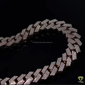 Mens Unique Cuban Link <b>Chain</b> <b>Ice</b> <b>Out</b> VVS Moissanite Diamond with 925 Sterling Silver Luxury Hip Hop Necklace - Product Image 3