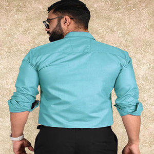 OEM personalizado verano nueva moda Casual Popular Simple suelta completa camisa de manga larga de los hombres al por mayor - Product Image 3