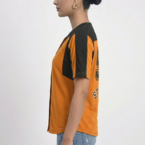 เสื้อเบสบอลคอวีสำหรับผู้หญิง เสื้อเบสบอลแขนสั้นสำหรับผู้หญิง เสื้อเบสบอลติดกระดุมสำหรับผู้หญิงแบบแห้งเร็ว - Product Image 6