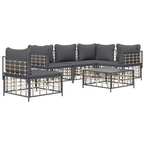 Conjunto de Muebles de Jardín Modulares Grandes de Poliratán Color Carbón, Nuevo - Product Image 3