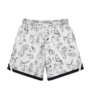 Shorts de basket-ball unisexes grande taille en maille fine d'été, motif imprimé, toile respirante, séchage rapide, entraînement sportif, short pour homme - Product Image 4