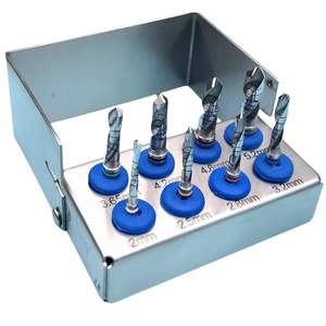 Kit de 8 Brocas Manuales para Implantes Dentales, Expansor de Hueso, Acero Inoxidable Plateado, Instrumental Quirúrgico de Laboratorio, Certificado CE - Product Image 4