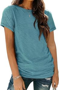 T-shirt basique à manches courtes pour femme, col rond, décontracté, pour le printemps et l'été, à porter au quotidien - Vente en gros - Product Image 6